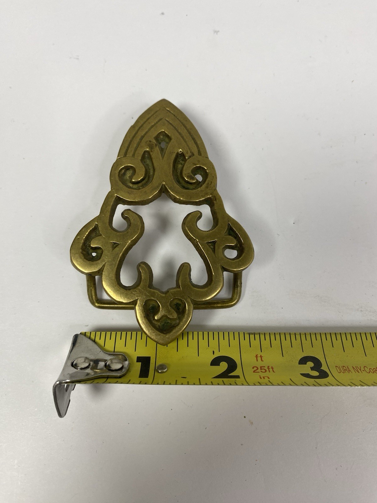 Solid Brass Belt Buckle Arrow Scroll Unique Desig… - image 5