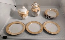 Haviland  Co Limoges France White Gold Teapot/Coffee pot Set Miniature