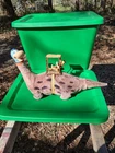 Vintage Fred Flintstone and Dino Mechanical Tin Toy