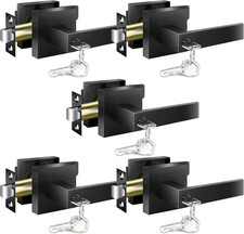 Door Handles Interior, Door Knobs Interior, Black Door Handle with Reversible Le