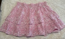 Vineyard Vines Janie Cotton-Modal Smocked Tiered Mini Skirt in Gemma Floral Pink