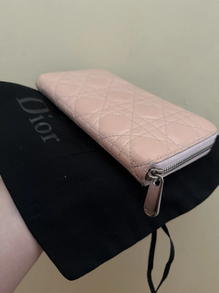 Christian Dior леди Dior розовый лакированная кожа на молнии длинный бумажник - Изображение 3 из 4