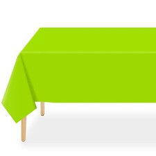 Lime Green Plastic Table Cloth Disposable 3 Pack, 54 x 108 Inch Tablecloths f...