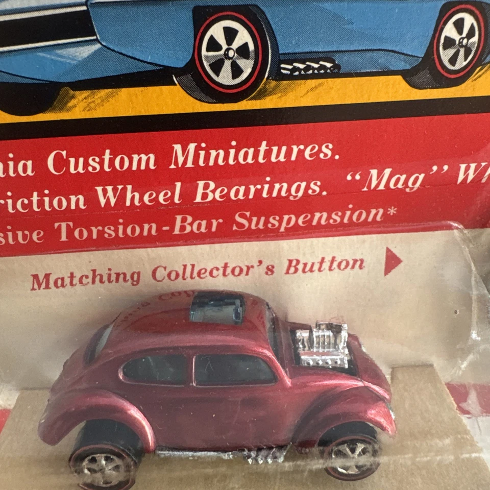 1968 Hot Wheels Custom Volkswagen Redline Spectraflame Red ORIGINAL BLISTER - Image 3 of 4