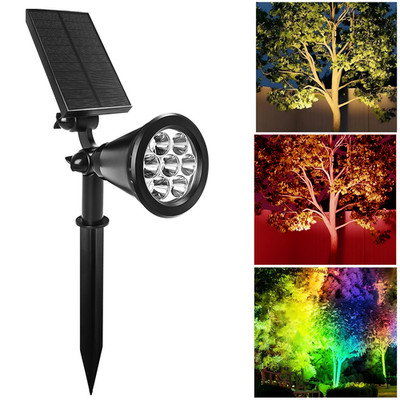 RGB LED Solar Spot Light Outdoor Waterproof Landscape Spotlights Garden Lamp US