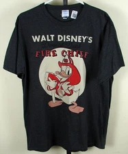 Disney Walt Disney's Donald Duck In Fire Chief Gray T Shirt Size L