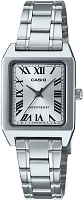 Casio LTP-B150D-7BEF Damenuhr Armbanduhr Wasserdicht Rechteckig 25 mm silber