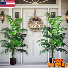 2 PIEZAS Palmera Artificial Areca Grande Falsa Planta Tropical Interior Exterior Decoración