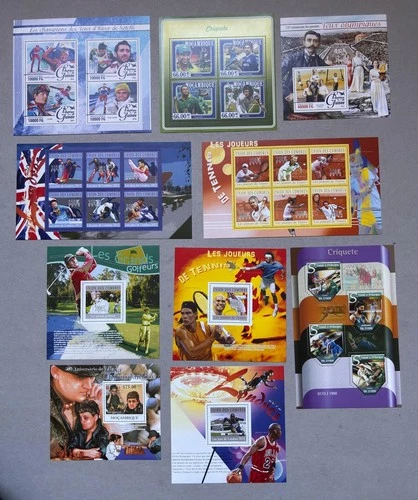 554. 10 pcs MNH Sport Chess Golf Skiing Croquet Tennis Olympics Basketball