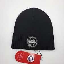 Men s designer Canada Goose Beanie Black Logo