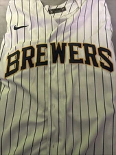 NWOT  Willy Adames Milwaukee Brewers Nike White Jersey L