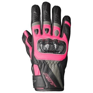 RST Stunt III Ladies Black/Pink/Grey Sport Touring Urban Leather Motorcycle G...