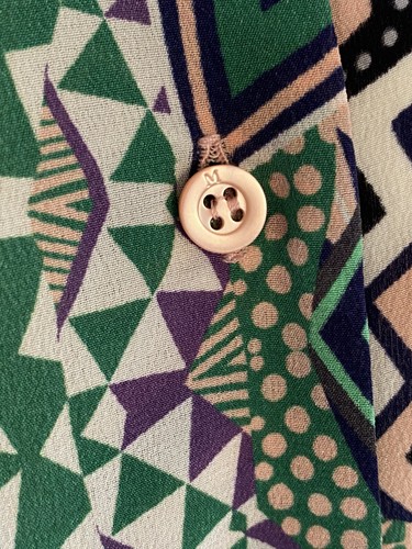 Blusa Top M Missoni Estampado Único Verde Melocotón Manga Larga Seda 40/S-M - Imagen 9 de 10