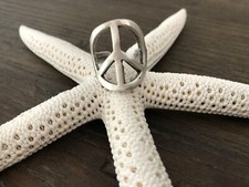 Peace Handmade Adjustable Silver Ring