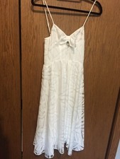 Parker White Sheer Lined Dress Sz Small Wedding Prom Sleeveless Thin Strap NEW