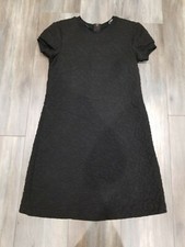 Zara Woman jaquard fabric shift dress black size XS floral pattern
