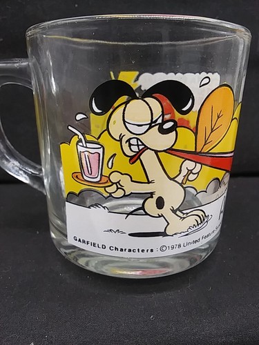 Vintage 1978 McDonalds Garfield Characters Glass Mug "It's Not A Pretty Life" - Picture 5 of 17