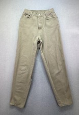 Vintage Gitano Womens Size 12 W30 L31 Khaki High Rise Tapered Leg Mom Jeans