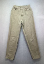 Vintage Gitano Womens Size 12 (W30 L31) Khaki High Rise Tapered Leg Mom Jeans