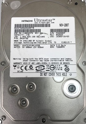 PN 0A34792 MLC BA2622 HUA721010KLA330 Hitachi 1TB SATA 3.5 Hard Drive