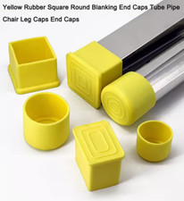 Yellow Rubber Square Round Blanking End Caps Tube Pipe Chair Leg Caps End Caps