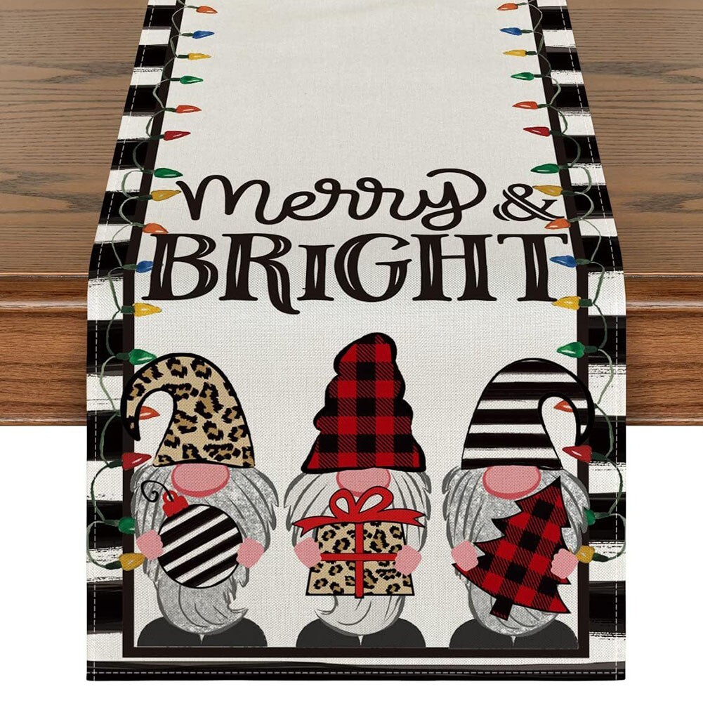 High Definition Print Linen Table Runner Festive and Durable Tablecloth