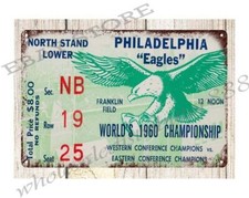 1960 football Championship Ticket Stub metal tin sign  vs