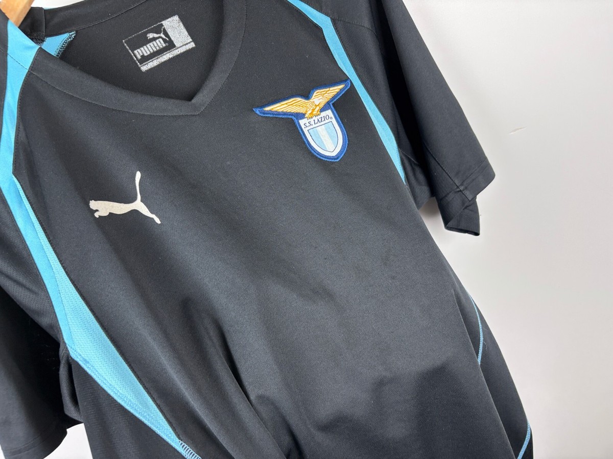 Puma SS Lazio サッカーシャツ 黒 水色 Lazio 2005-2006 Away Football Shirt Soccer Jersey Puma Mens Size L