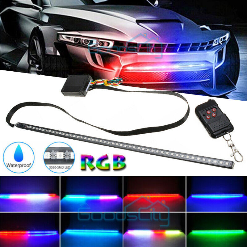 Car Flash 22 Inch 48 LED 7 Color Light Kit Strip RGB Knight Rider Scanner Strobe eBay