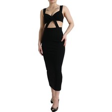 DOLCE & GABBANA Dress Black Cut Out Sleeveless Bodycon Midi IT38/ US4/XS 2630usd