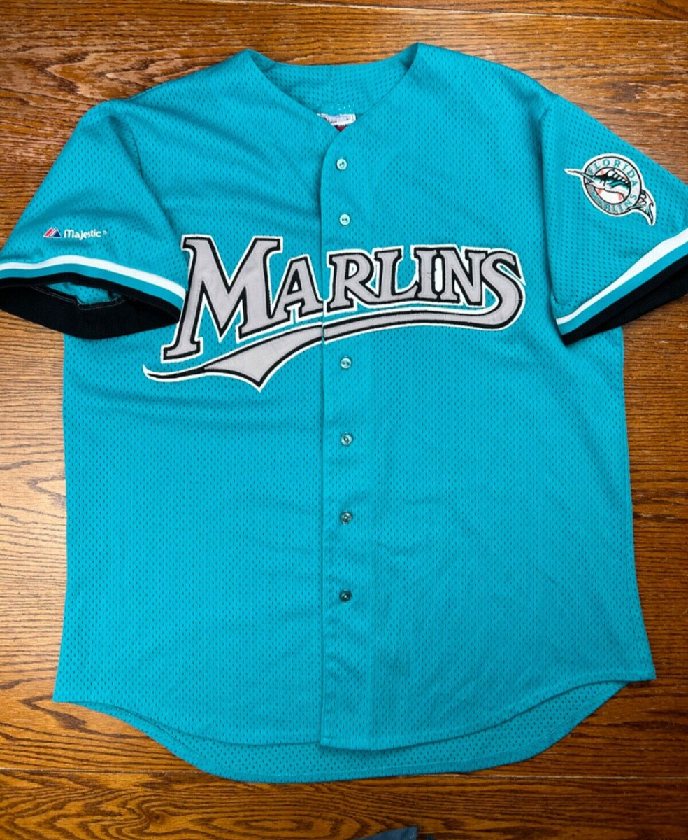 VTG 90s MLB Majestic Diamond Collection Miami Marlins Blue