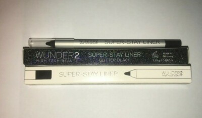 LOT OF 2 WUNDER 2 SUPER STAY LINER GLITTER BLACK 0.042oz EACH NIP