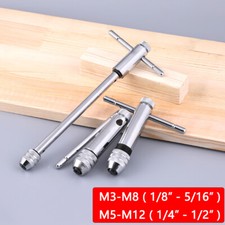 Adjustable Ratchet Tap Wrench T-Handle Holder Bracket for M3-M8 M5-M12 Plug Taps