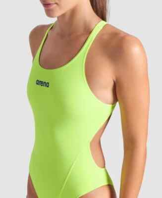 Arena Team Swim Tech solider Damen-Badeanzug Schwimmkostüm Mädchen Bademode neu mit Etikett