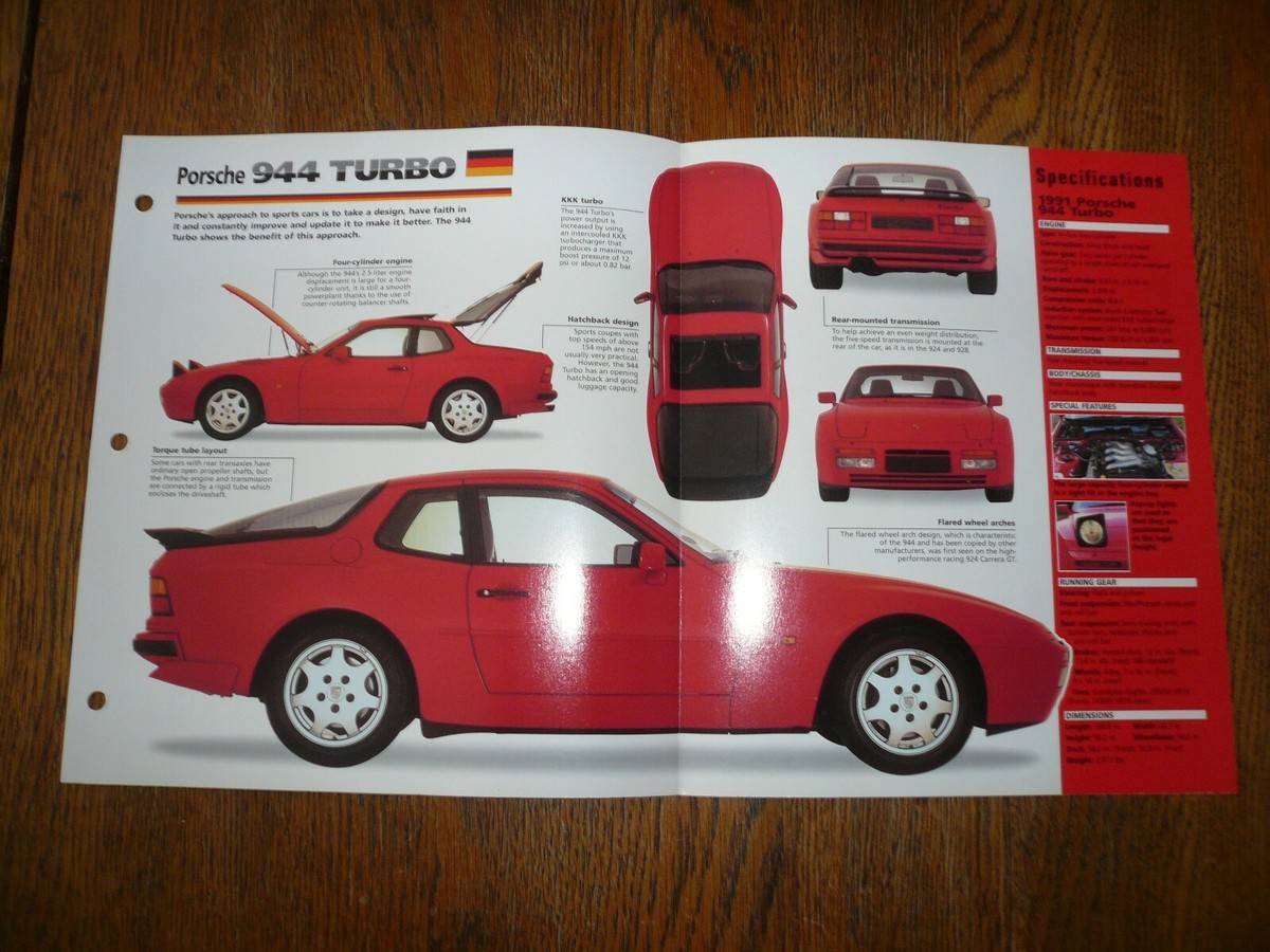 1991 Porsche 944 Turbo UNIQUE IMP BROCHURE | eBay