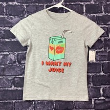 Hybrid Boys XS Gray " I Want Juice" Juice box Shirt X-Small