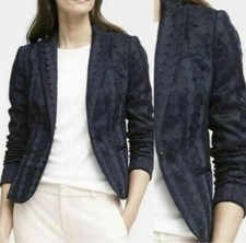 Banana Republic Classic Fit Eyelet Dot Blazer in Navy 0 XS