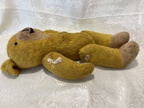 TEDDY BEAR VINTAGE COLLECTABLE HANDCRAFTED STRAW FILLED MOVEABLE JOINTED LIMBS - Picture 7 of 14