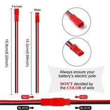 150mm 20 Pairs Micro JST 1.25 2 Pin Male And Female Connector plug With Cables