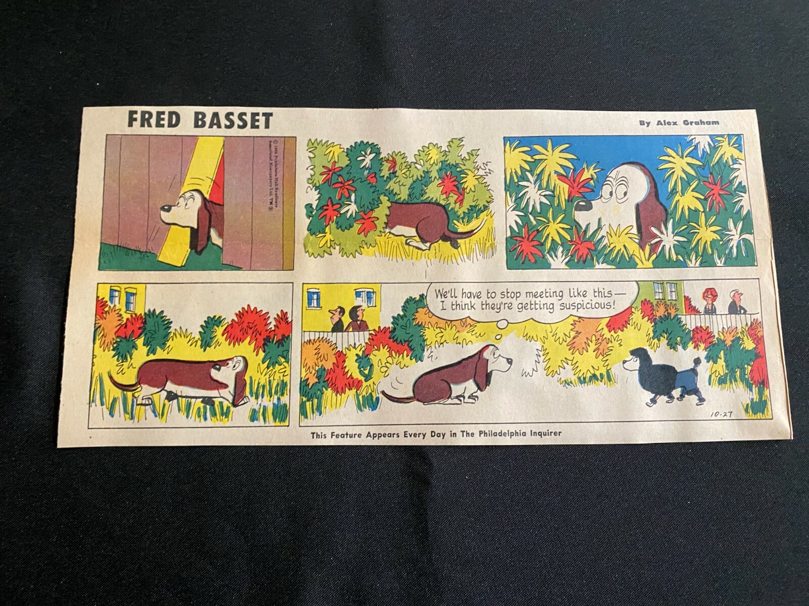 #01 FRED BASSET by Alex Graham Lot of 9 Sunday Third Page Comic Strips 1968