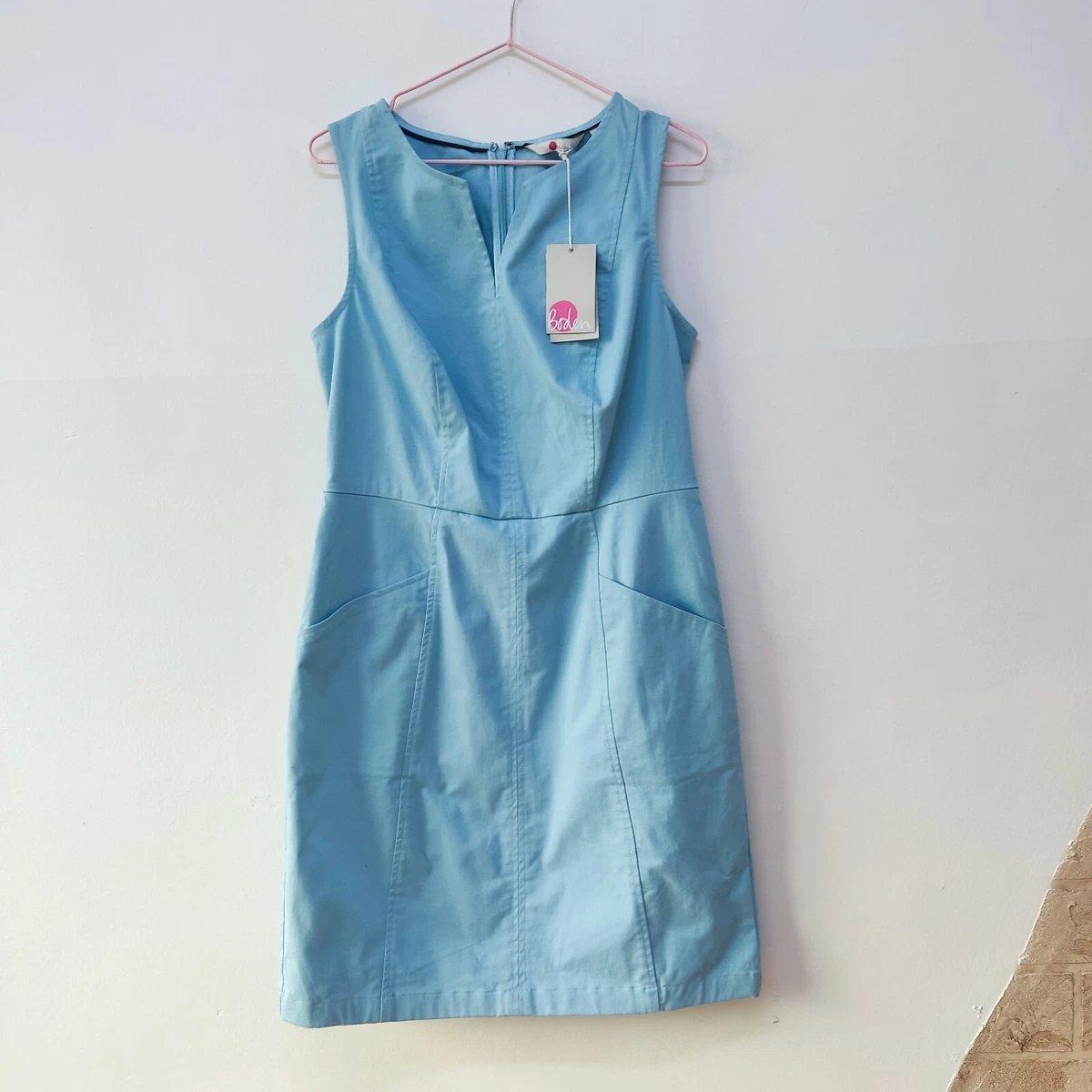 Boden UK 12 US 8 EU 38 Helena Chino Dress Sleeveless Blue Front