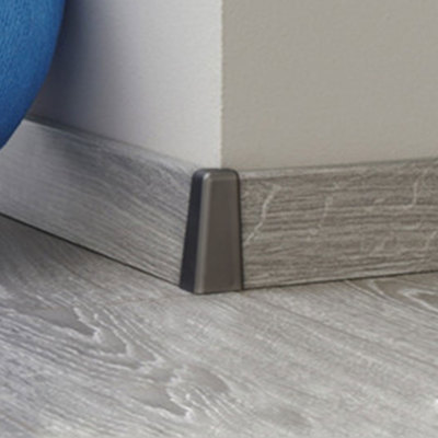 Außenecke silber grau passend zu KRONOTEX Sockelleisten Ktex 1 (58 mm)