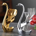 Forks Spoons Organization Holder Storage Tableware Set Stand Swan Rack Kitchen