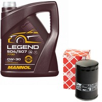 MotoröL Set 0W-30 5 Liter + ÖLfilter 22550 FüR Audi 80 100 Seat Skoda Vw Polo