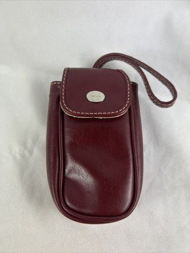 Nine West Make-up Bag And Cigarette Cell Phone Pouch 2 Piece Set Burgundy Red - Picture 2 of 8