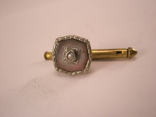 SINGLE 1 5/16" Gray Octagon Mother of Pearl Vintage Formal Tux Shirt Stud c146