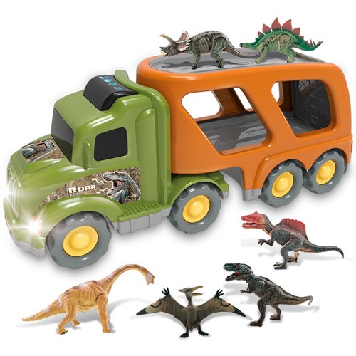 Car Truck Toy for 3 4 5 6 Years Old Boys and Girls,Dinosaur Transport Truck Incl