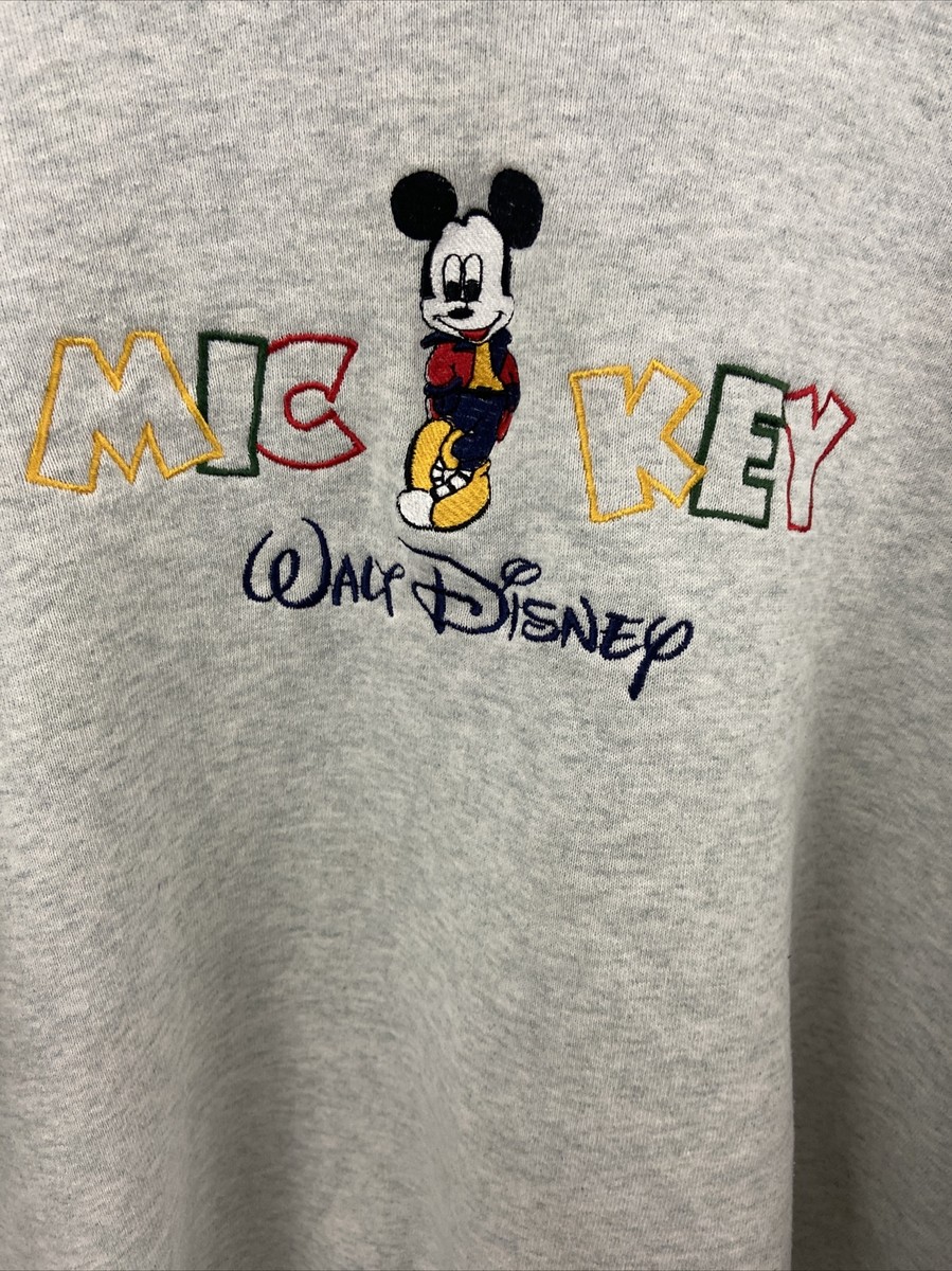 Vintage Mickey Mouse Walt Disney 80s 90s Gray Size XL Pullover