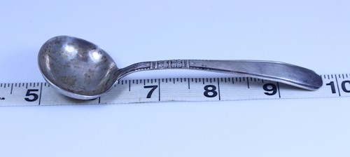 Beautiful Sterling Silver Wide Bowl Spoon with Flower Design 4.25"- 13123 - Picture 4 of 4