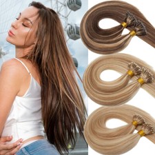 Invisible Nano Ring Tip 100 Remy Human Hair Extensions Micro Loop Beads 100g US